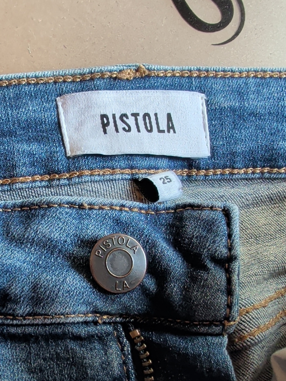 Pistola Skinny Denim Jeans with Contrast Stitching - Blue